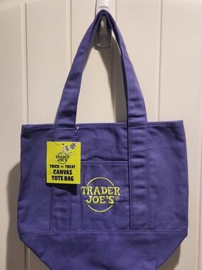 Trader Joe's Purple Canvas Mini Tote Bag